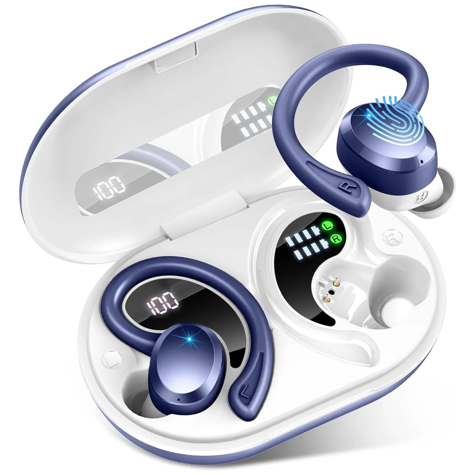 Wireless Earbuds with Bluetooth 5.3, Stereo Bass & Noise Cancelling Mic