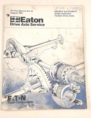 EATON DS440-P DS480-P TANDEM  DRIVE Axles Service Repair Manual EA-42 August 81