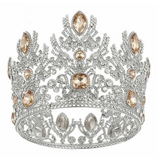 Queen Crown Sparkling Crown with Crystals Silver for Weddings, Pageants