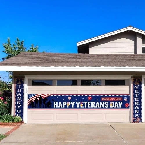 Decoraciones del Día de los Veteranos Feliz Día de los Veteranos Banner Gracias Día de los Veteranos Foto 2 de 4