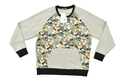 Ecko Unltd Crewneck Sweater XXL Mens Flint Grey Comic Pop Art Graphic Fleece NWT