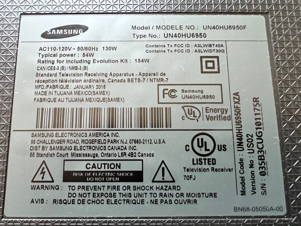 Samsung 4K Ultra High Definition Flat Panel LED 40" Smart TV UN40HU6950 - Image 2 of 4