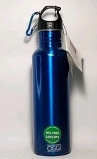 OGGI Blue Stainless Steel Bottle BPA Free 26 oz with Clip NWT 2009