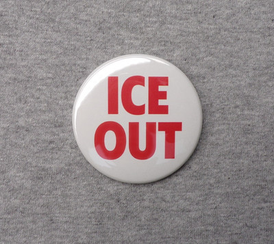 Ice Out 1.25  Button Get the Red Out Edition Red Text on White 2026 Protests USA