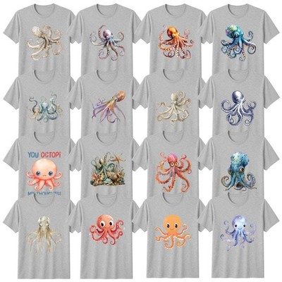 Aquarell Sea Life T-Shirt Oktopus Illustration Ozeanliebhaber Geschenk