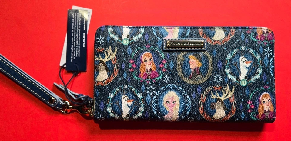 Disney Dooney & Bourke Frozen 10th Anniversary Olaf Anna Elsa Wallet Wristlet - Image 2 of 4