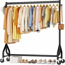 Clothes Clothing Rack Rolling Heavy Duty Clothes Rack Load 420 LBS W/ Wheels