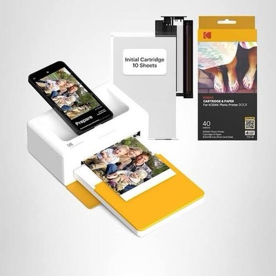 KODAK Dock Plus 4x6'' Photo Printer, 50 Sheets, Docking & Bluetooth Smartphone 