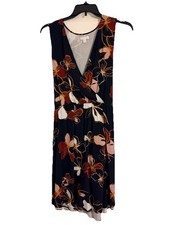 14th And Union Black Flower Sleeveless Dress Size 1X