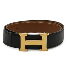HERMES Herm s H-Belt, Reversible Leather, Black, Camel, Brown, 70... GZl1ebpz
