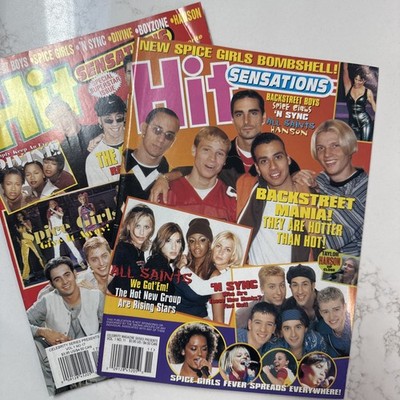 (2) Hit Sensations Magazine Lot   1998 Hanson Spice Girls Backstreet Boys SPG-05
