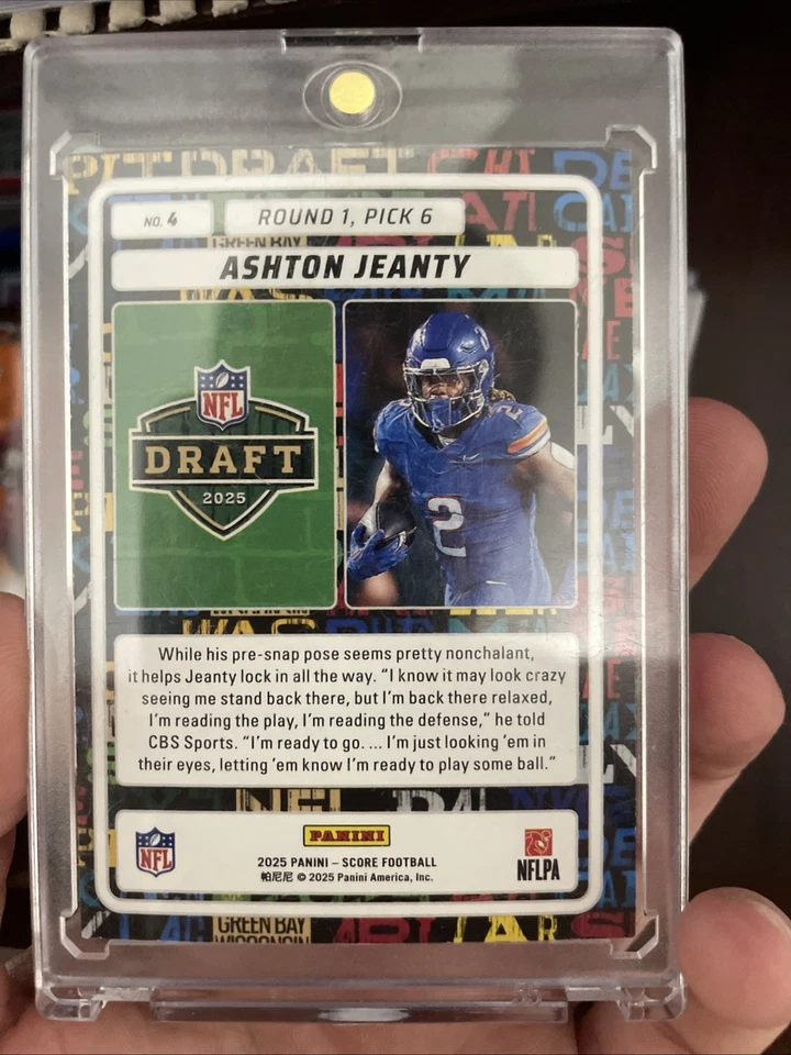 2025 Score Football ASHTON JEANTY Gold Zone Rookie /50 Raiders - Imagem 2 de 2