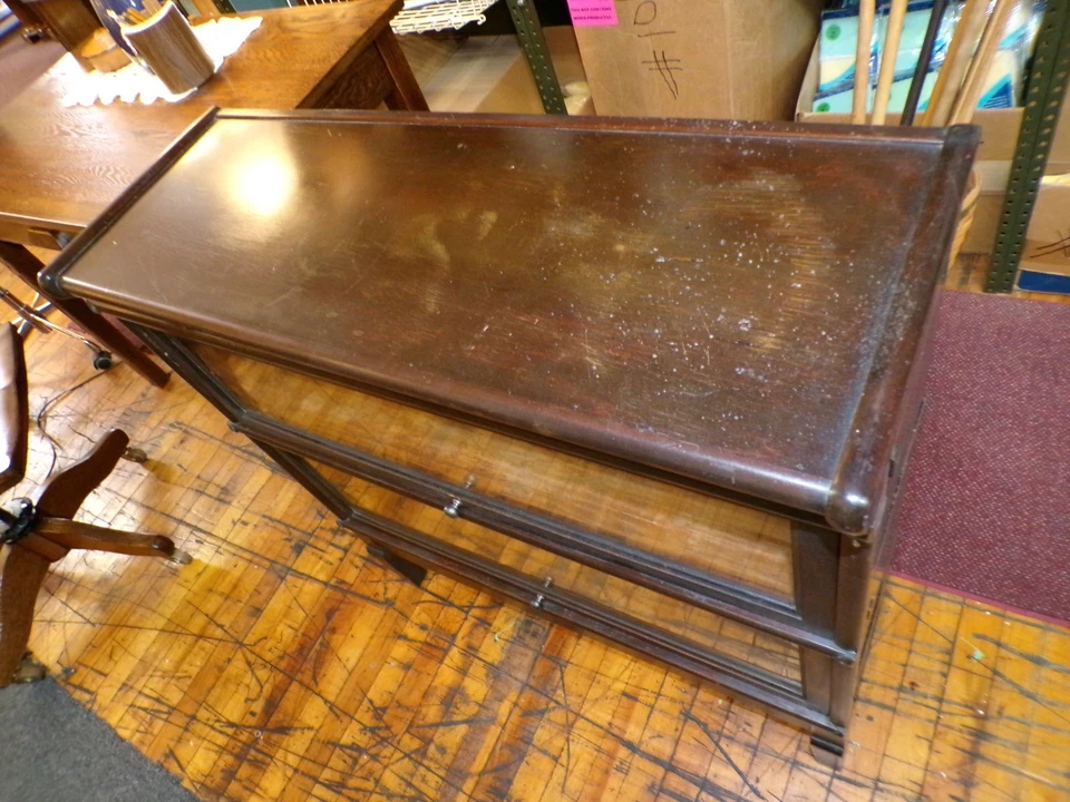 Antique Barrister bookcase Macey 2 stack Mahogany top and base original finish - Image 2 of 4
