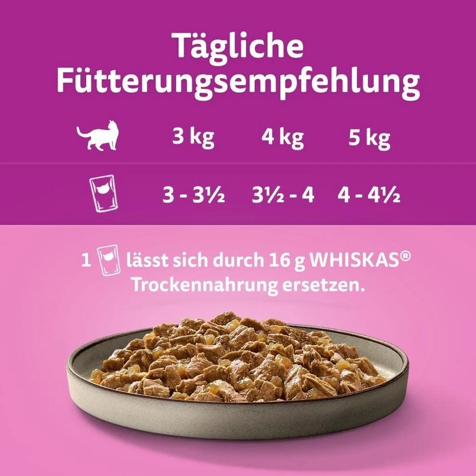 Whiskas 1+ Katzennassfutter Ragout Geflügel Auswahl in Gelee, 40x85g (1 Packung) - Bild 4 von 4