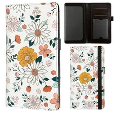 Checkbook Cover for Personal Checkbook, Checkbook Wallet with RFID White Floral