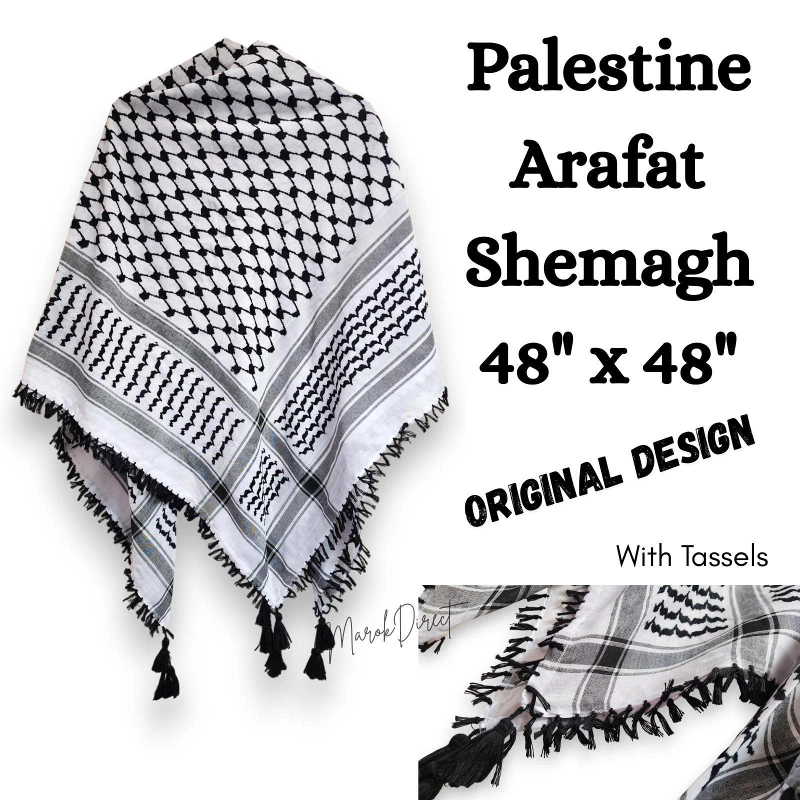 Palestinian Arafat Embroidered Tassels Shemagh Palestine Scarf Arabian Keffiyeh
Opens in a new windo