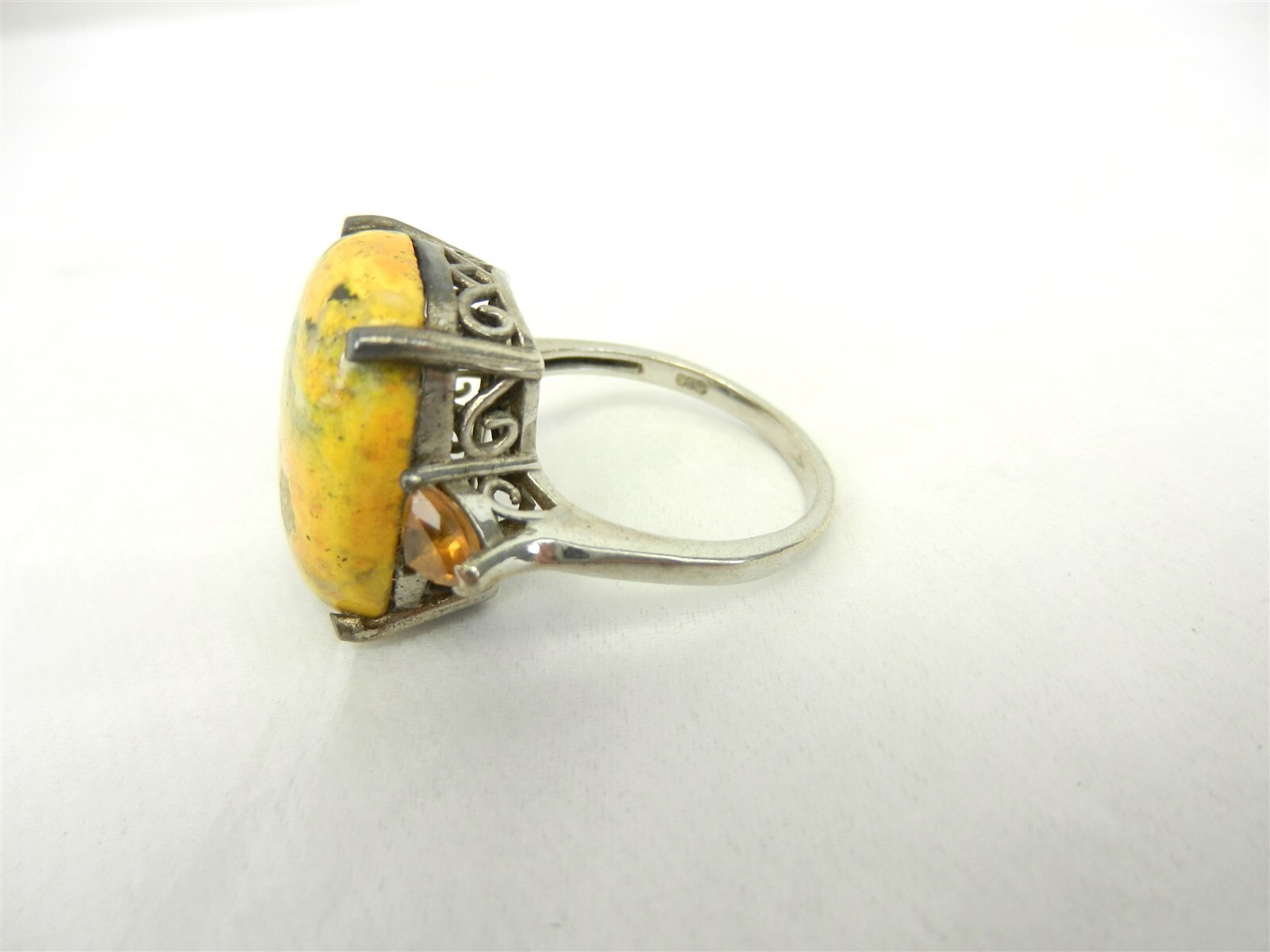STS Sterling Statement Ring Bright Yellow Serpent… - image 3