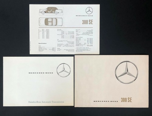 1962 Mercedes Benz 300 SE Sales Brochure Lot Automatic Transmission Spec Sheet