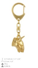 Bull Terrier - gold plated keyring with image of a dog, quality, Art Dog USA