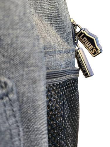 Lowes Rucksack jeansblau neu 3 Gummi Logo Taschenanhänger Etiketten 2 Netz Seitentaschen - Bild 4 von 8