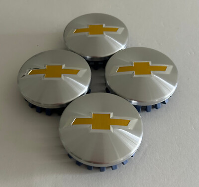 #ad #ad 4pc Silver Wheel Center Caps Gold Emblem Badge Chevrolet Silverado Tahoe 2014 $26.00