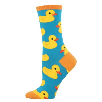 Womens Duck socks Socksmith 'Rubber Ducky' design cotton mix animal lover gift