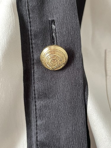 Balmain H&M Women's Silk Striped Blouse Gold Buttons Size EU38 US8 - Picture 7 of 18