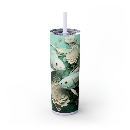 Elegante Vaso de Peces Koi, Taza de Viaje Diseño Acuático Floral, - Imagen 67 de 74