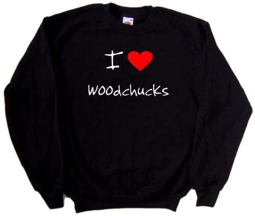 I Love Heart Woodchucks Sweatshirt - Picture 1 of 1