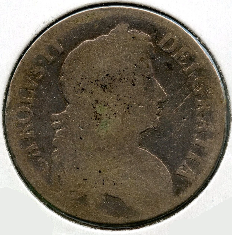 Монета Великобритании 1673 - одна корона - BX229 - Изображение 2 из 2