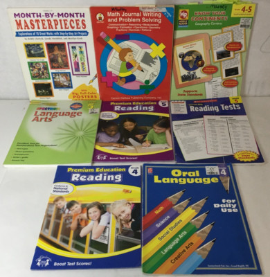 Educational Book Lot - Grades 3-5 - Language Arts Reading Geography Math Art