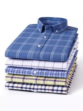 Mens Dress Oxford Shirts Formal Business Long Sleeves Cotton Casual Shirts Tops