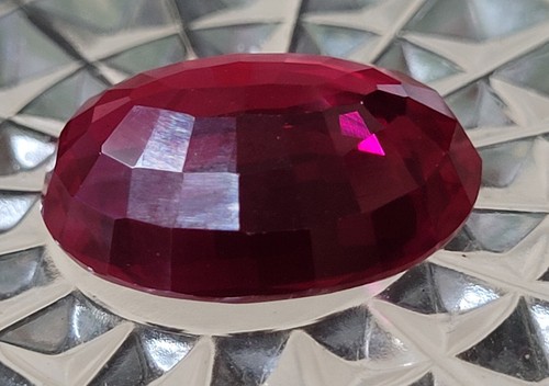 Rare 24.15 Ct Loose Mozambique Red Ruby Like Corundum Heated Oval Cut Gemstone - Picture 9 of 9