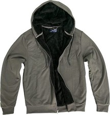 Men's Sherpa Lined Hoodie Jacket - Heavyweight Zip-Up Sweatshirt With Pockets, Lt. Grey, 4XL - View #3