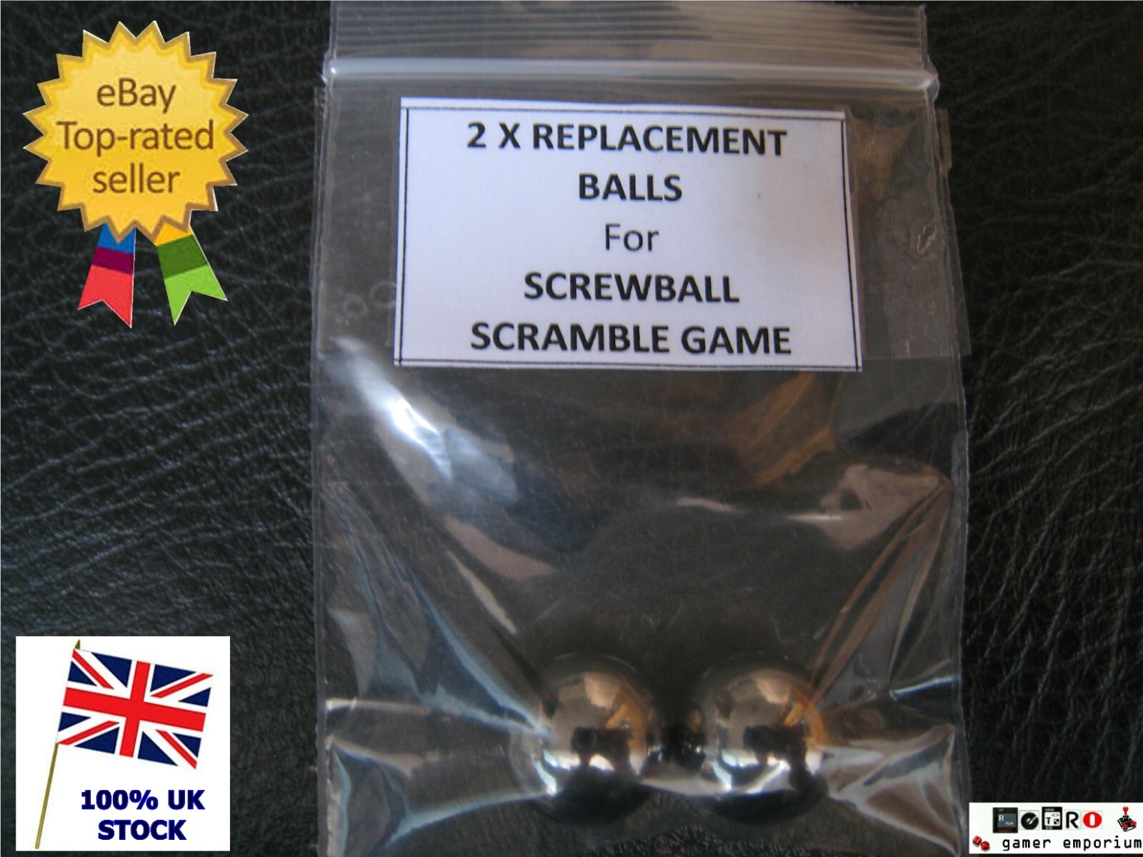 SCREWBALL SCRAMBLE Ball 2x Replacement Metal Steel Ballbearing +BAG