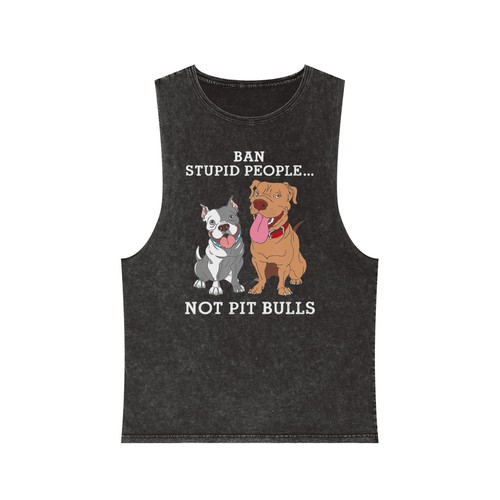 Ban Stupid People lustiges Pitbull Haustierliebhaber Dogdad Dogmom Geschenk Tanktop - Bild 2 von 21