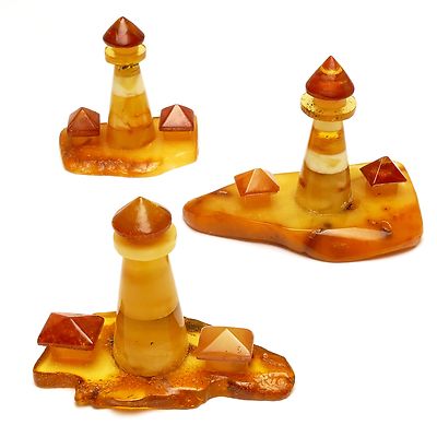 Natur-Bernstein Bernstein maritim Leuchtturm Westerhever Geschenk Souvenir amber