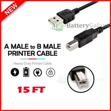 15Ft USB 2.0 High Speed Type A Male to Type B Male Scanner Printer Cable Cord Gy