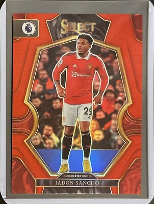Jadon Sancho - 2022-23 Panini Select - Red Prizm - Mezzanine #186
