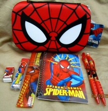 Spiderman Spider-man Hard Pencil Case Pouch  Stationary Set Combo-Brand New 