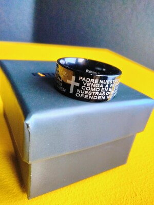 Anillo Elite Force para Hombre en Acero Inoxidable Bicolor con El Padre Nuestro