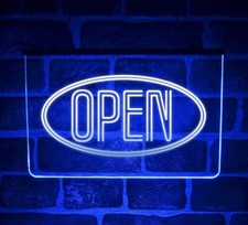 OPEN Neon Style LED Light Sign for Shop or Home Bar | Lit Up Wall Display Décor