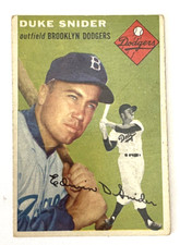 Vintage 1954 Topps No. 32 Duke Snider Brooklyn Dodgers Baseball Card