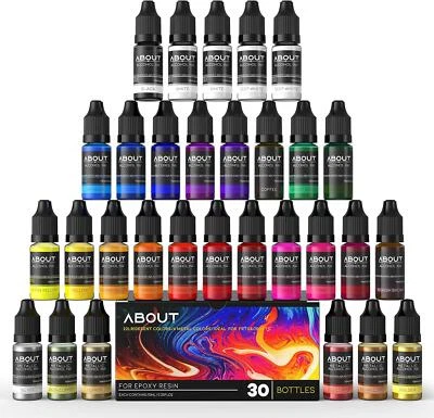 Alcohol Ink 30 Farben Set, konzentrierte Epoxidharzfarbe, Harzfarbe Alkohol - - Bild 1 von 4
