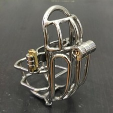 Stainless Steel Male Chastity Device Integrated Cage for Men Metal Lock Belt