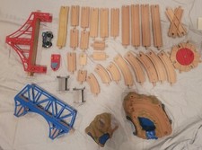 Wooden Train Thomas LOT sodor bay bridge, suspension bridge, waterfall mountain