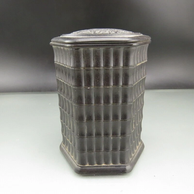 China, coleções literárias, colecionável, madeira antiga, raro Tea caddy L182 - Imagem 2 de 4