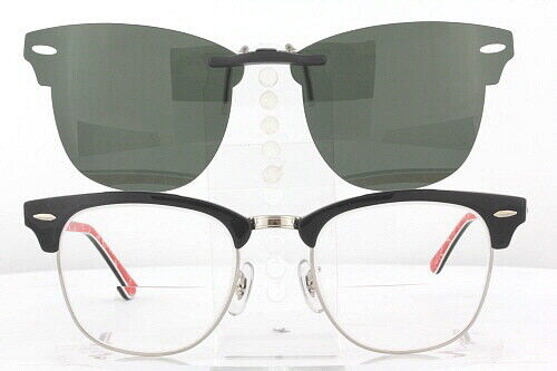 Gafas de sol polarizadas de ajuste personalizado con clip para Ray-Ban CLUBMASTER 3016 49x21 RB3016 - Imagen 1 de 13