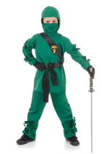 Brand New Stealth Secret Ninja Warrior Outfit Child Costume - Green