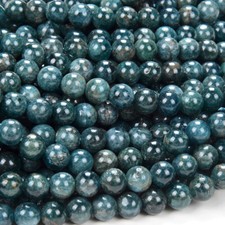 Natural Apatite Deep Blue Green Grd Round 4MM 5MM 6MM 7MM 8MM Loose Beads D119 